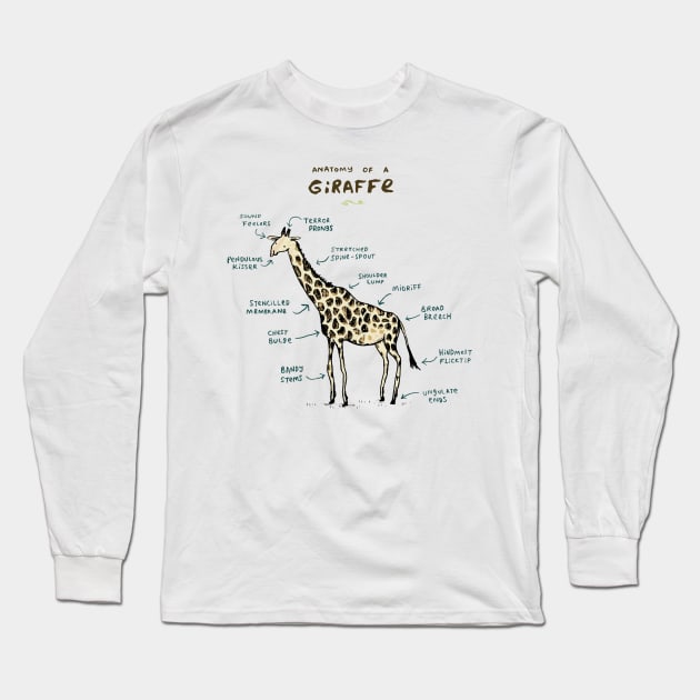 Anatomy of a Giraffe Long Sleeve T-Shirt by Sophie Corrigan